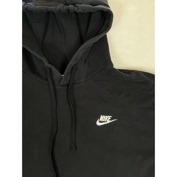 Vintage Nike Black Pullover Hoodie Sweatshirt Size M Y2K Embroidered Swoosh Fade - Picture 2 of 6
